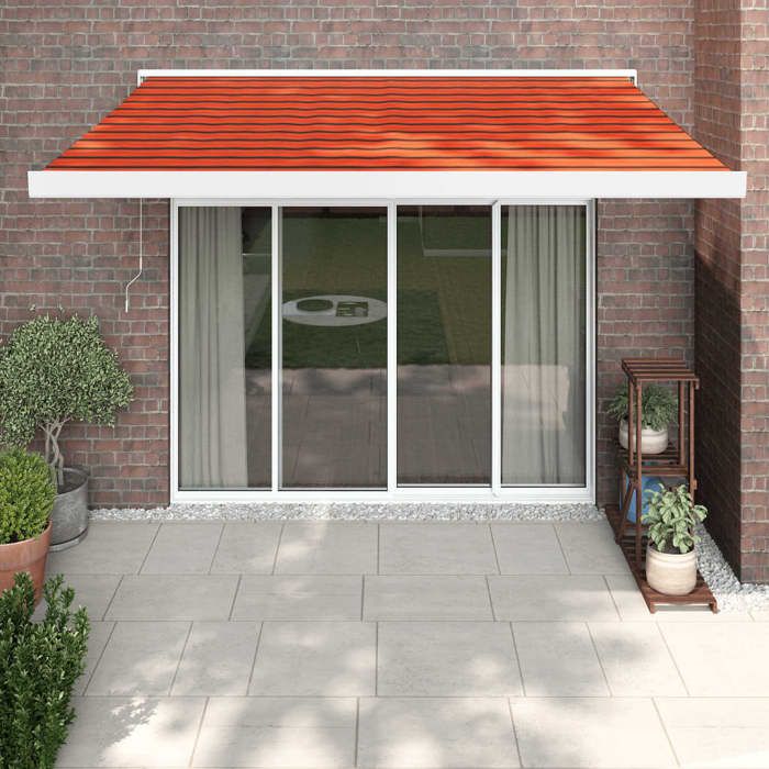 VidaXL Retractable Awning Orange and Brown 3x2.5 M Fabric and Aluminium 3154591
