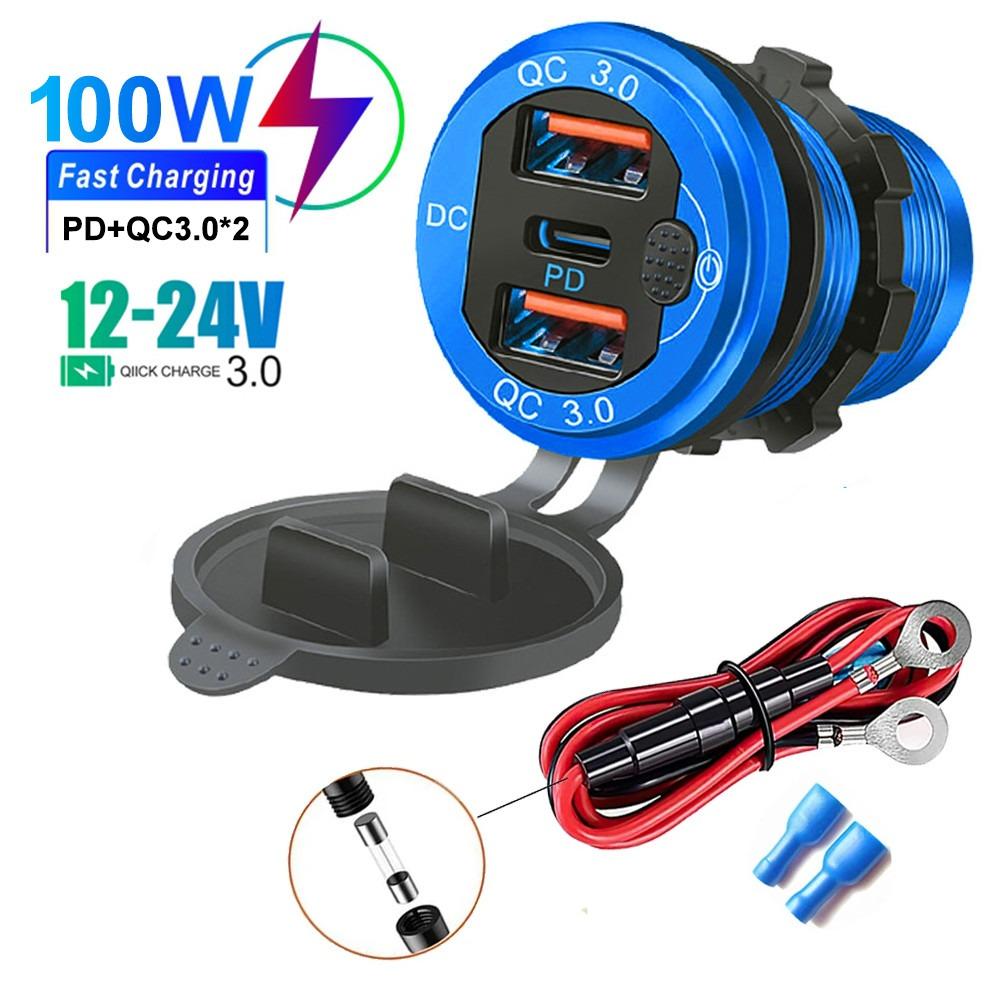 115W Aluminiumlegierung PD Autoladegerät - QC3.0 & Typ-C, IP66 Wasserdicht, Premium Metalldesign