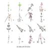 Colorful Beaded Keychain Acrylic Alloy Phone Charm Fashionable Keyring Pendant Accessory Stylish Key Chain Ornament