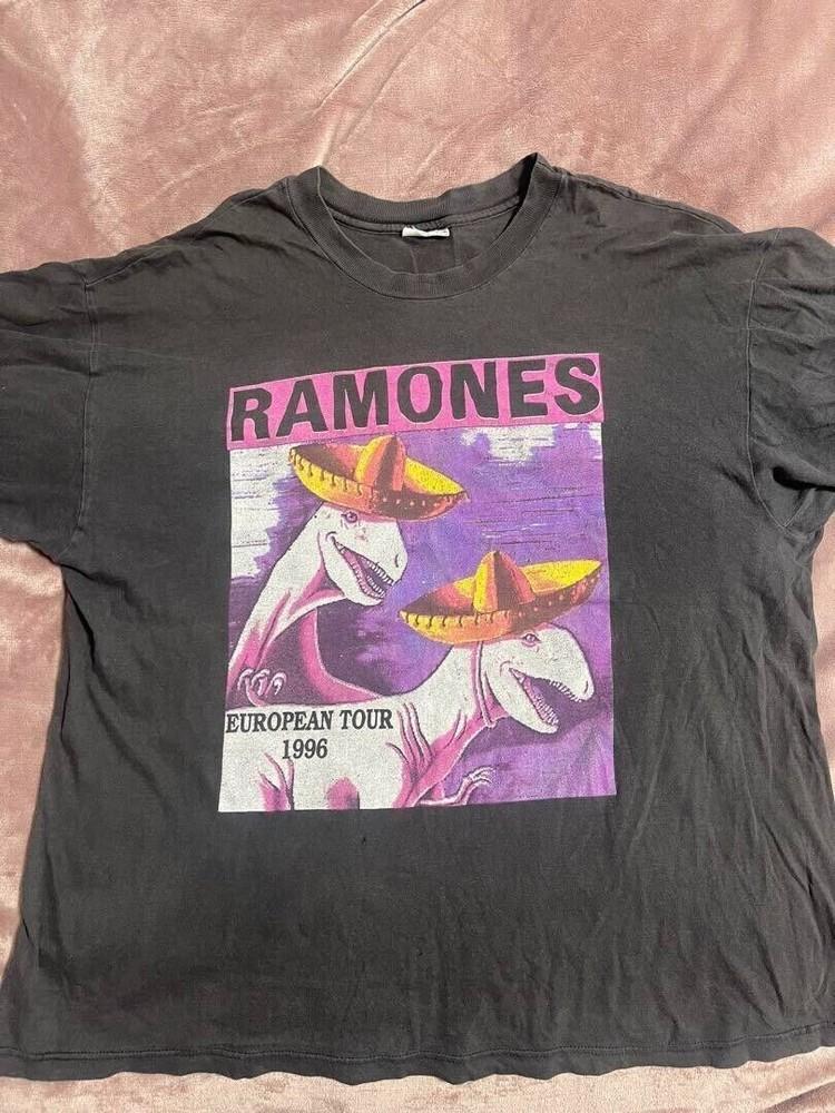 

Редкая футболка Ramones 90-х 1996 г. EU Унисекс Футболка Для Мужчин Женщин Размер S-4XL M073 Унисекс Футболка S