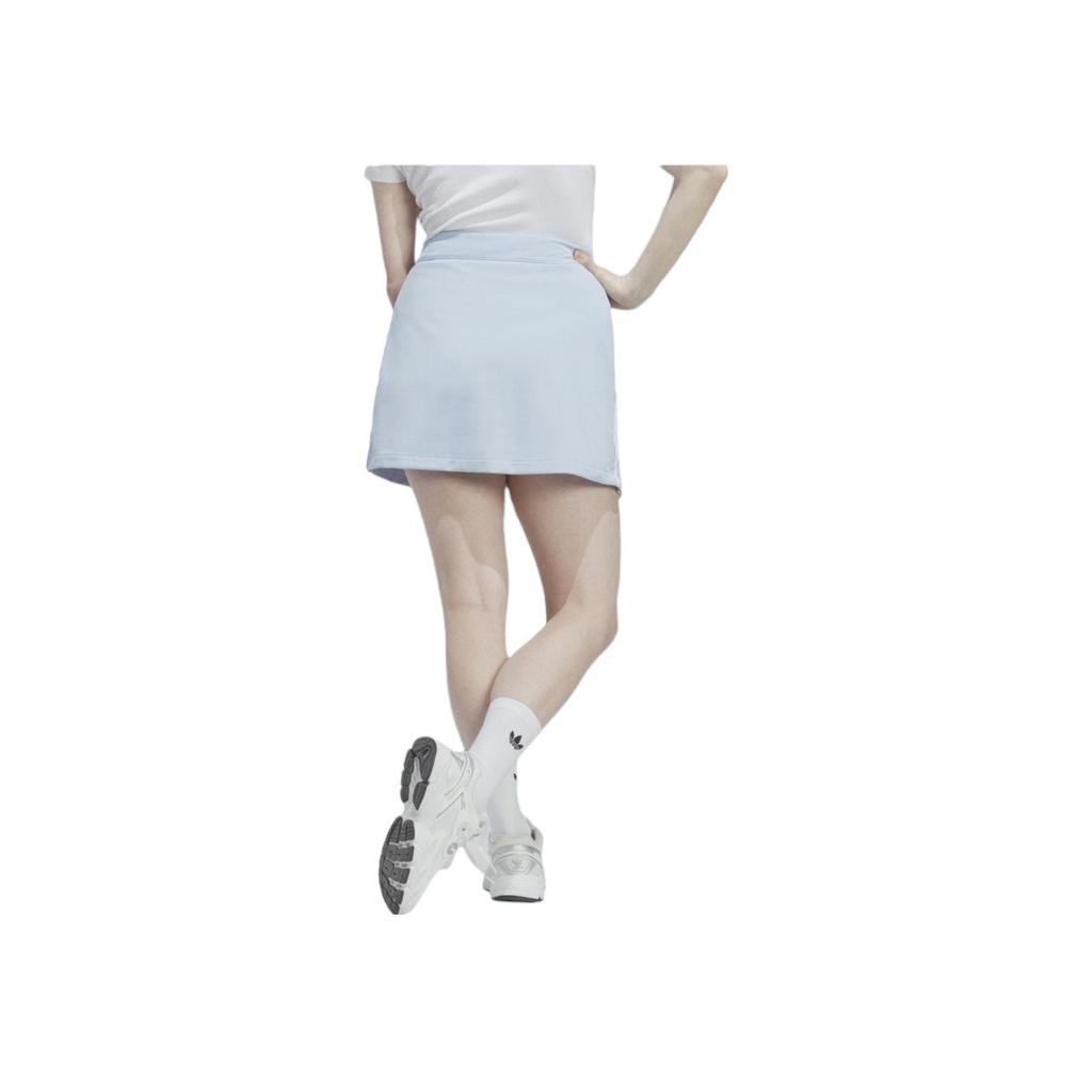 Adidas Originals Trefoil Striped Logo Print Mini Skirt Women Bottoms Blue IC5476