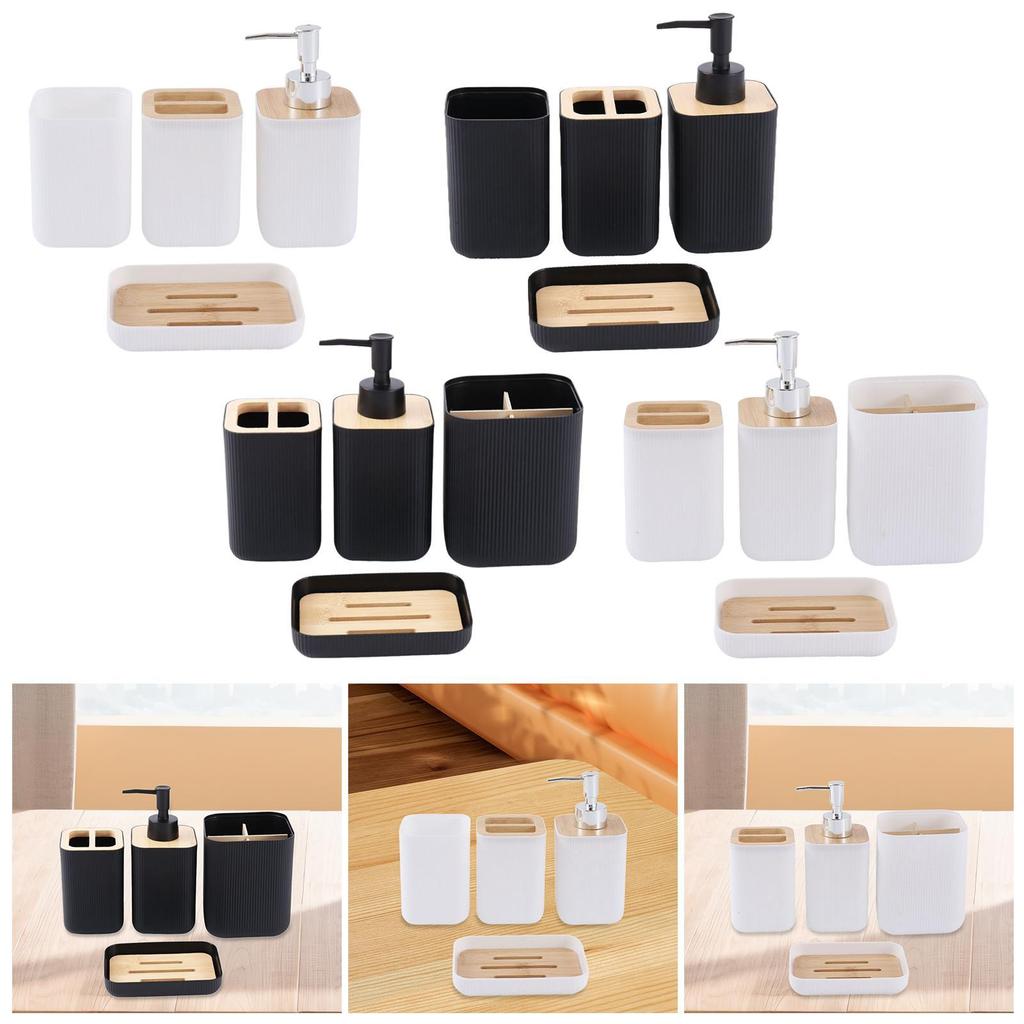 4x Bathroom Accessories Portable Practical Stylish Keep Tidy Bath Essential for Countertop Hotel Restroom Apartment Household
