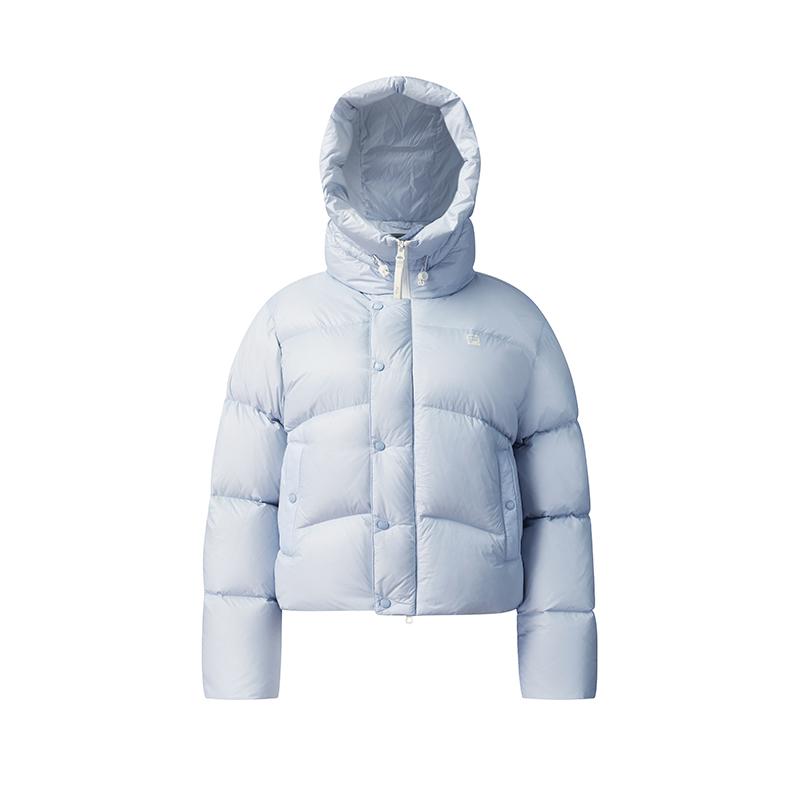 Fila Fitness Fashion Simple Personality Trendy Casual Sports Versatile Fresh Warm Short Hooded Down Jacket Women Outerwear Kentucky-Blue A51W541903FBU