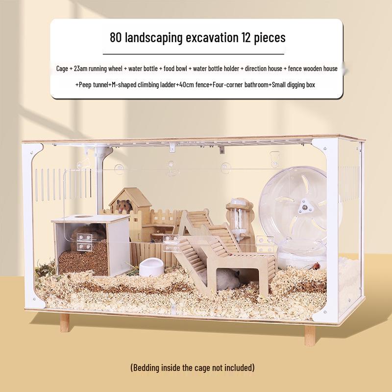 Golden Hamster Luxury Villa - Large Acrylic Cage, Starry Sky Design