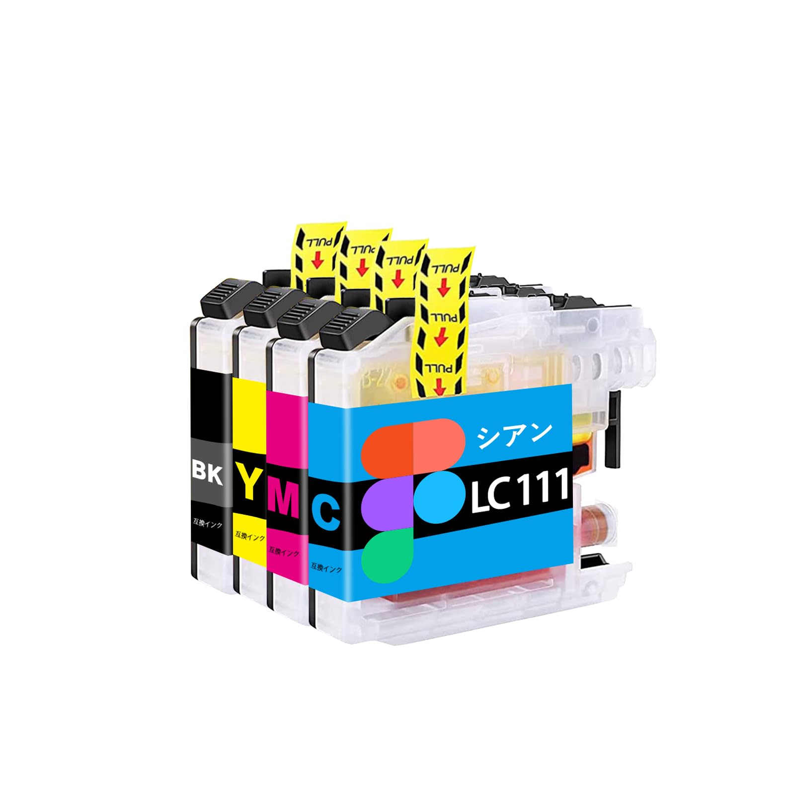 

For Brother LC111 B111 Great Value Compatible Ink Cartridge Large Capacity 4 Color Set Individually Level Displayable IC [ASSIST-BOX]