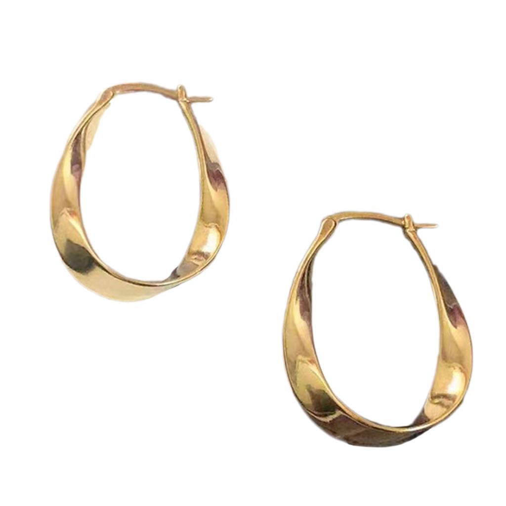 Eleganta Geometriska Vridna Hoop Örhängen för Trendiga Kvinnor med Möbiusbanddesign och Feminin Appeal för Daglig Användning
