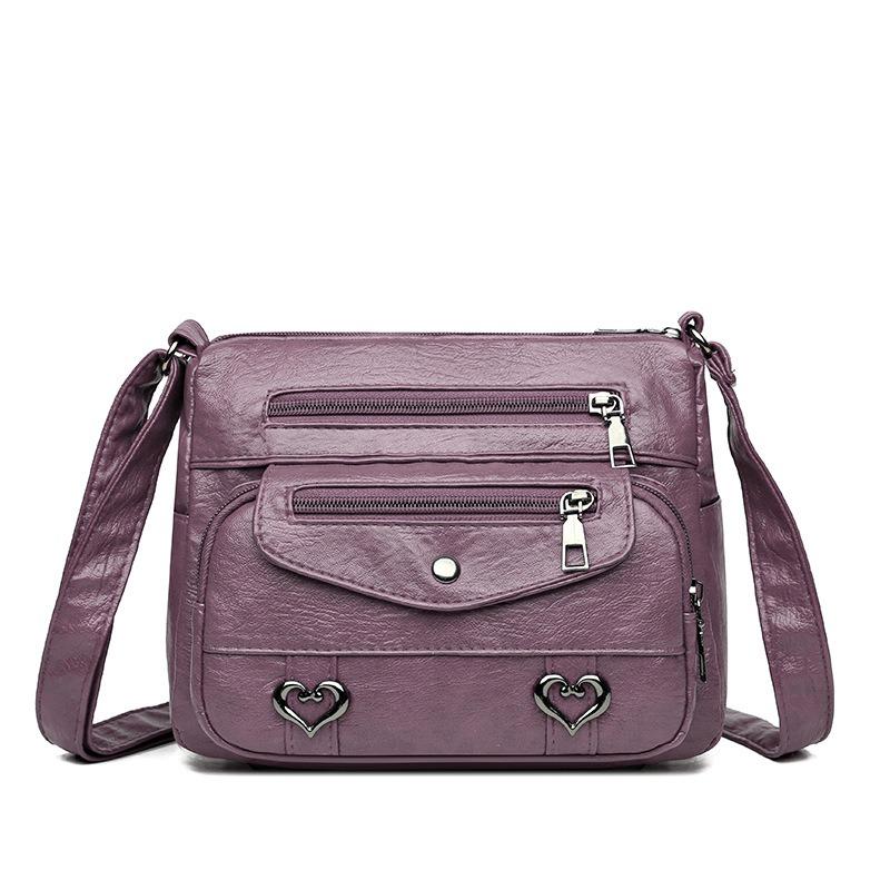 Umhängetasche Weiches Leder Einzelschultertasche Retro Schlicht und Modisch Große Kapazität Große Kapazität Damentasche