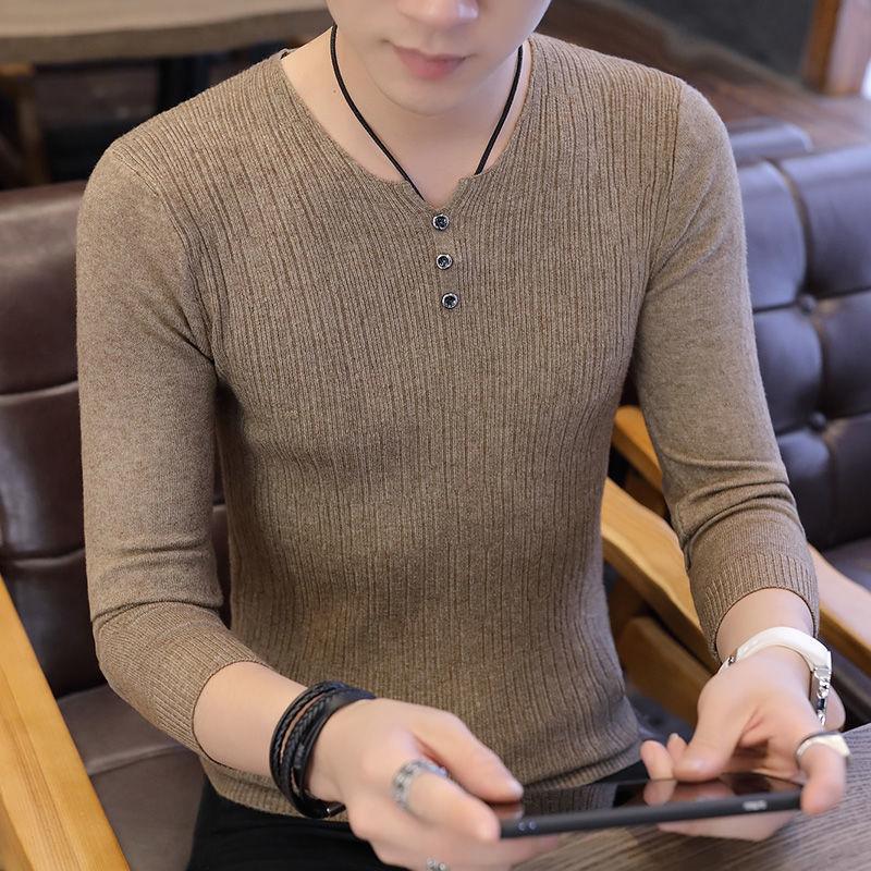 

Свитер мужской, весна-осень, новая мода, студенческий тренд, тонкий пуловер с круглым вырезом M