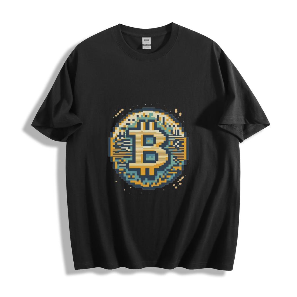 Bitcoin Pixel Art T-Shirt Mens Womens Tees Top - Epic Crypto Vibes Unisex Tee