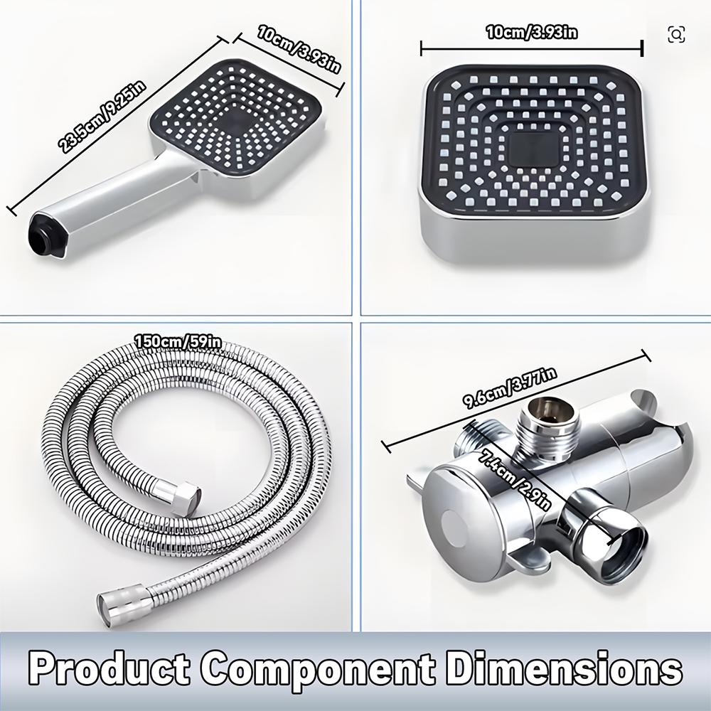 

A High-Flow Large Nozzle and Handheld Shower Head,Two-In-One Shower Set, Shower Long Hose, Three-Way Water Distributor Bathroom Sliver