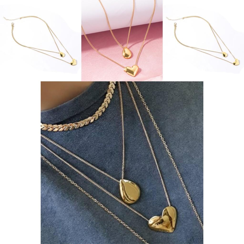 Exquisite Gold 24k Water Drop Heart Charm Necklace Perfect For Occasion Any