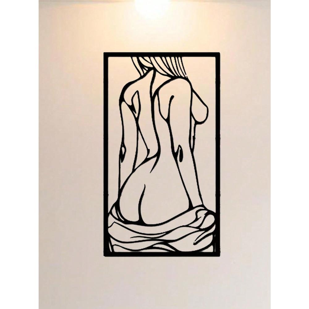 Elegant Metal Wall Sculpture Female Silhouette Modern Minimalist Line Art Unique Hanging Decor for Living Room Bedroom Contemporary Vintage Art
