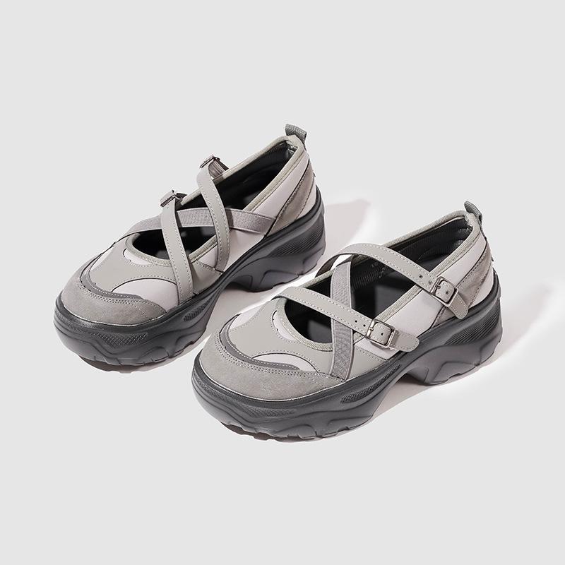 Retro platform Mary Jane shoes women's spring fashion ballet shoes locomotive style comfortable soft-soled casual shoes