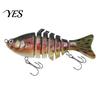 7-Section Swimbait 9.5CM/13.7G Multi-Jointed Fishing Lure with Hooks, Slow Sinking Swimbait, Hard Artificial Bait Bionic for Freshwater Saltwater