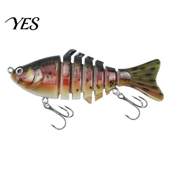 7-Section Swimbait 9.5CM/13.7G Multi-Jointed Fishing Lure with Hooks, Slow Sinking Swimbait, Hard Artificial Bait Bionic for Freshwater Saltwater