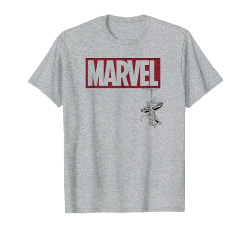 Классическая футболка Marvel Человек-паук с паутиной и логотипом Marvel