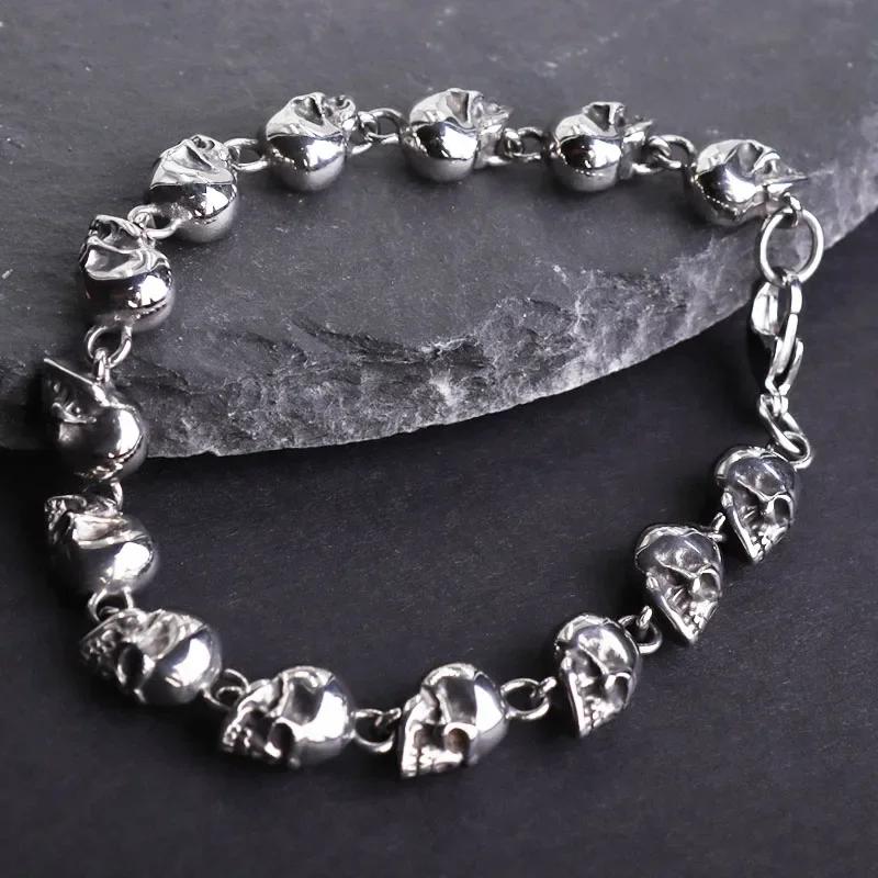 Lion head animal bracelet for men stainless steel braided chain wristband bracelet fashion hip hop jewelry