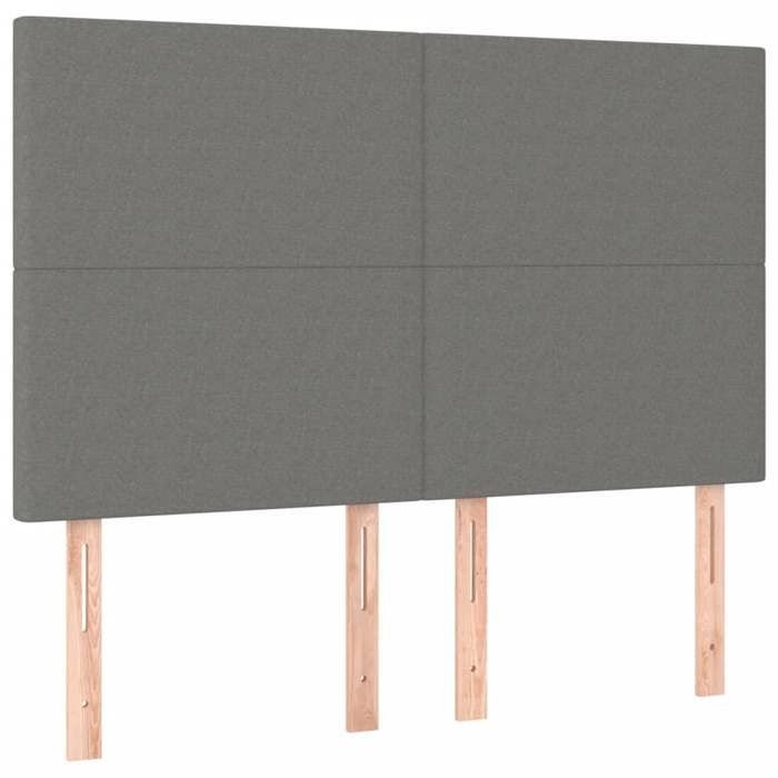 VidaXL Bed Frame with Headboard Dark Grey 140x190 Cm Fabric 3124888
