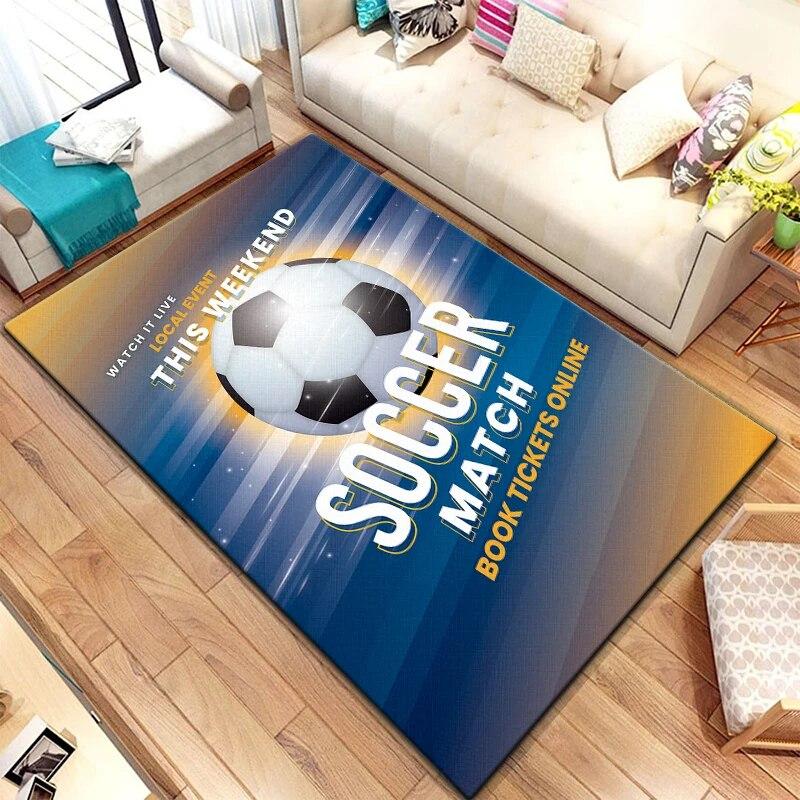 Soccer Football Creativity HD Printed Carpet Household Rug Children's Room Living Room Chair Bedside Modern Simple Floor Mat