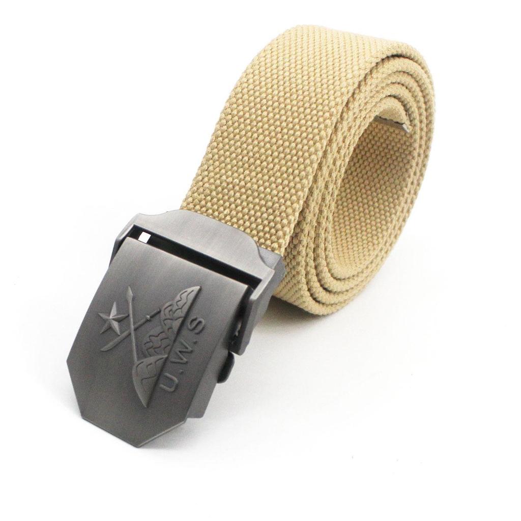 Men's Extra Thick Canvas Woven Belt, Polyester-Cotton Blend, Casual Style