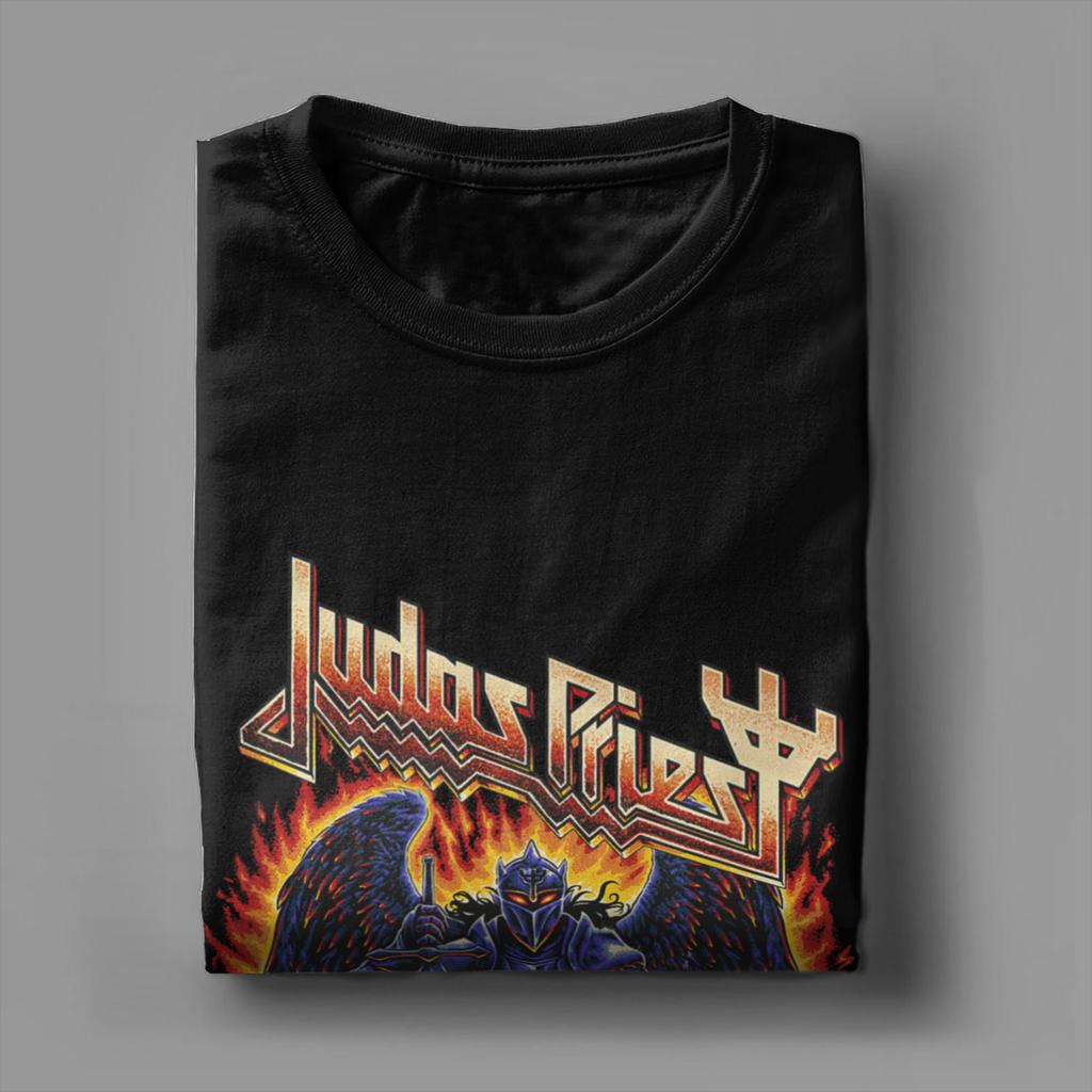 Men's Judas Priest  Shield Of Pain Tour 2025 T Shirt Band 100% Cotton Merch Casual Short Sleeve Round Neck Tee Plus Size T-Shirt