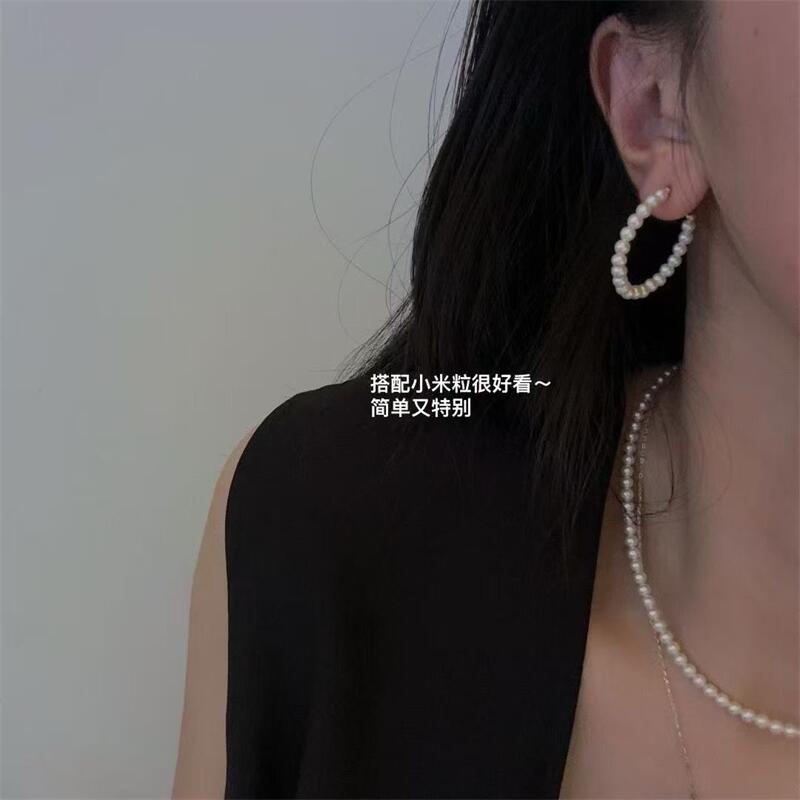 Yuhé New Xiaomi Pearl Earrings S9Silver needle earrings, small and elegant, with a high-end feel, and hypoallergenic
