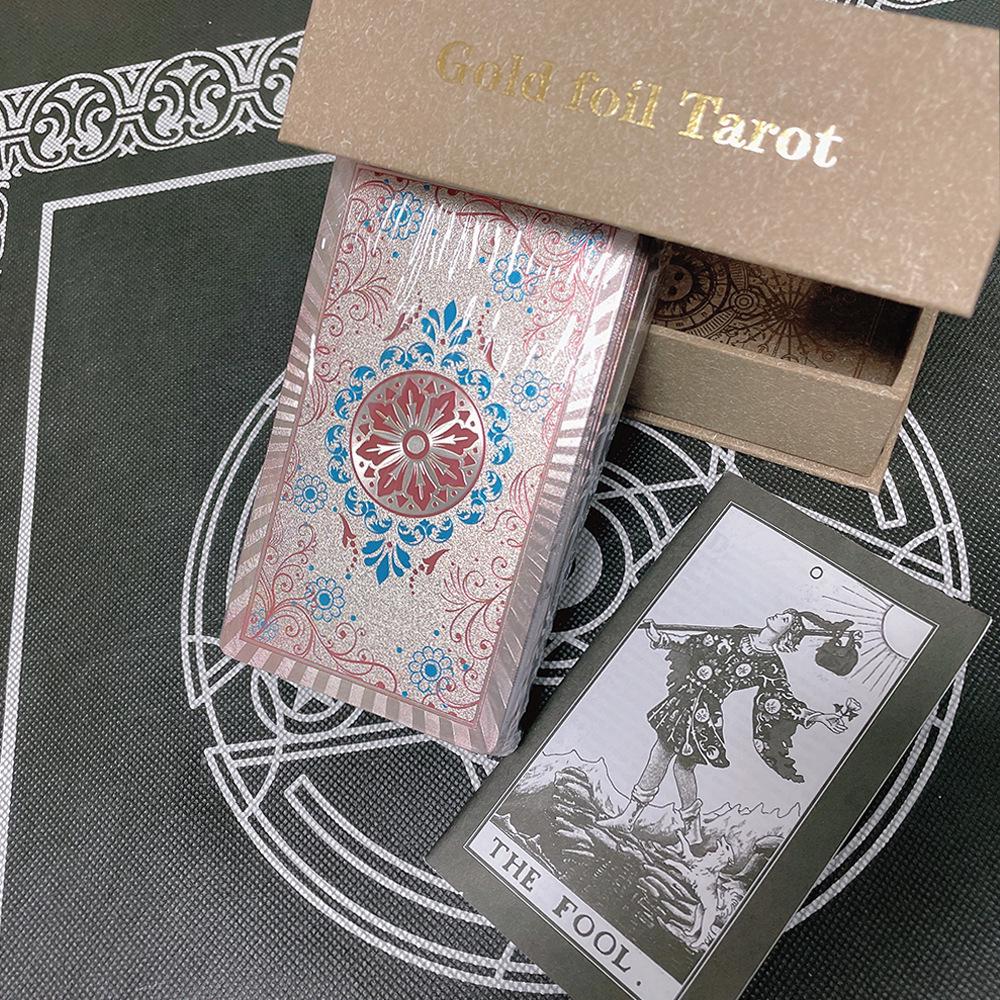 July Waterproof Gold Foil Tarot Cards - Rose Design