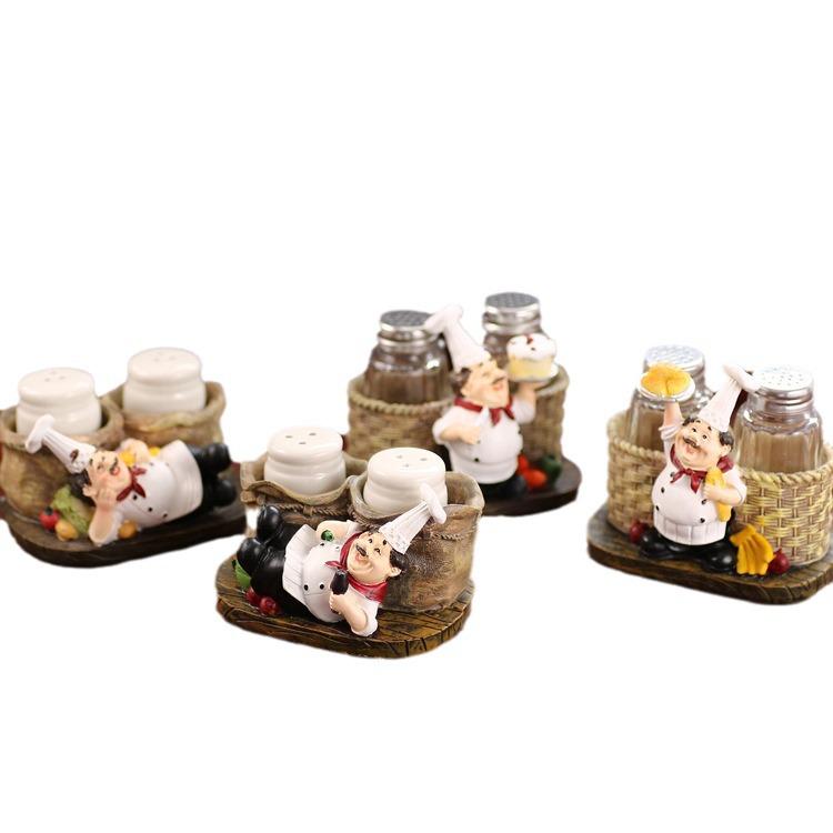 Retro American Country Chef Seasoning Jar - Stylish Home or Cafe Decoration Ornament