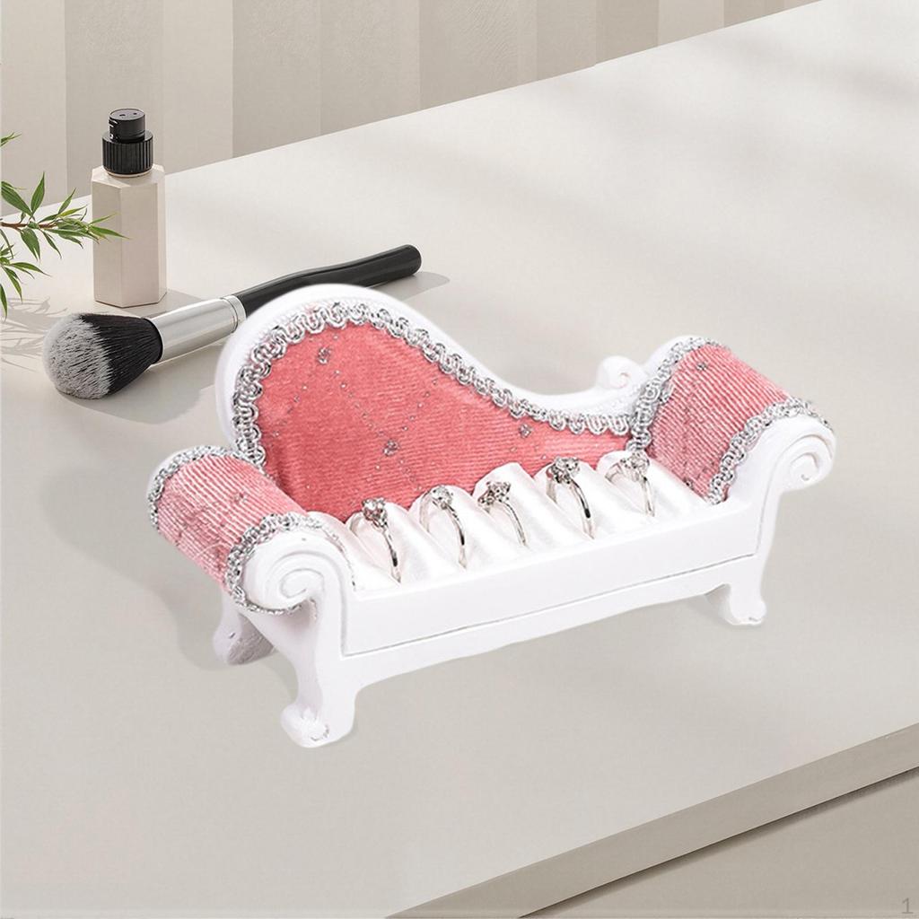 Rings Display Stand Desktop Ornament Elegant Soft Lining Portable Jewelry Holder Organizer for Home