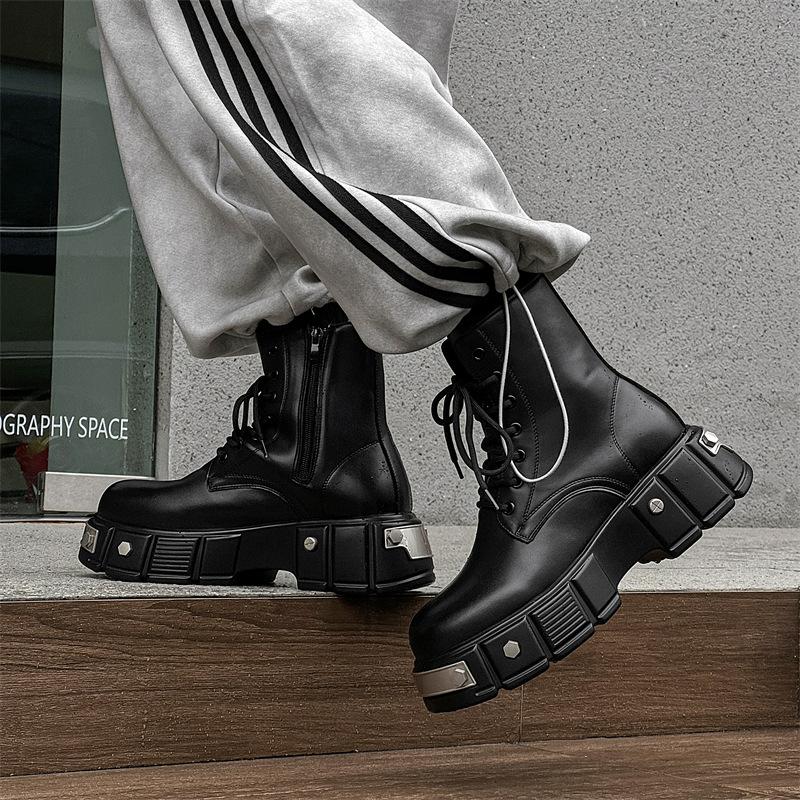 

Ботинки Martin мужские британские стильные нишевые локомотивные ботинки пара высоких кожаных ботинок 39887-J 38 чёрный