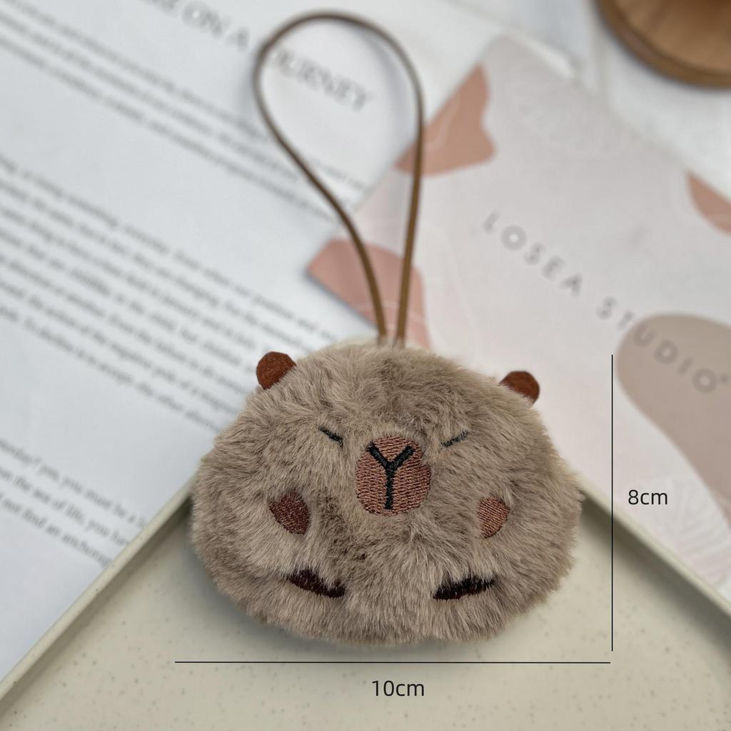 Capybara Plush Pendant: Cute Cartoon Guinea Pig Doll Keychain Ornament