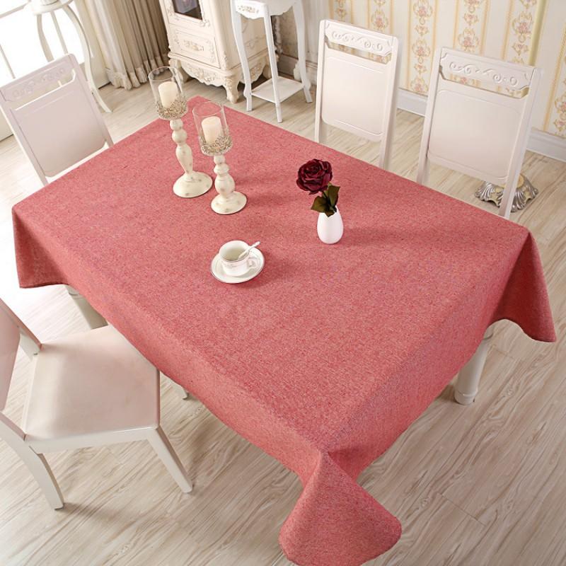 Modern Simple Woven Polyester-Cotton Tablecloth Rectangular Table Cover Dining Coffee Decor