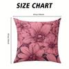 Pink Dahlia Art Square Jacquard Pillow Cover for Sofa Office Waist Cushion Cover Home Decorative Pillowcase