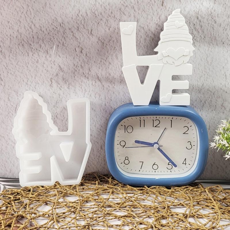 Silicone Moulds LOVE Gnomes Molds Ornament Epoxy Resin Molds Handmade Plasters Molds Castings Molds for Home Decoration