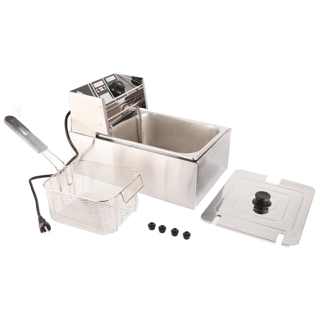 Electric Fryer Multifunctional Oil Deep Fryer Single Tank Countertop Frying Machine for Home