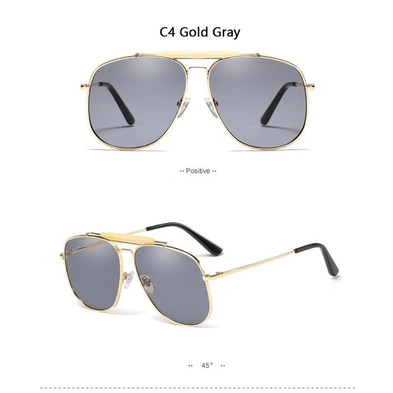 Lunettes de soleil rétro surdimensionnées en métal pour femmes, lunettes de soleil pilote rouge pêche, lunettes de créateur tendance UV400 2023, nouveauté