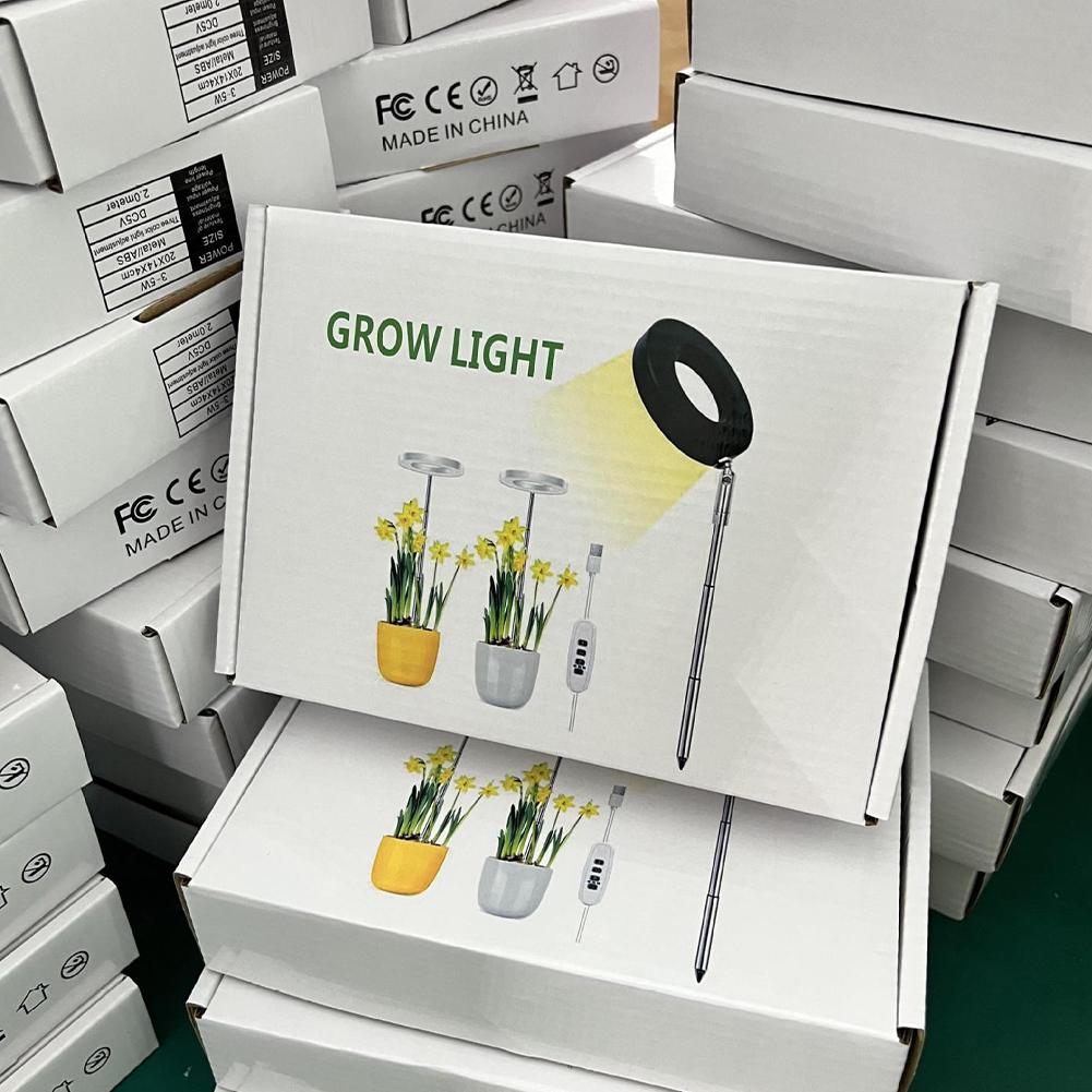 LED Grow Light Full Spectrum Plant Light Height Adjustable Retractable Small Potting Supplement Light Timing for Indoor Plants