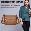 Fashion Women Shoulder Bag PU Leather Simple Solid Messenger Crossbody Bags Mother Female Classic Multi-pocket Purse Handbag