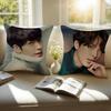 Handsome KKim Woo Bin Cushion Cover Pillowcase Antidustmite Invisible Zipper Short Plush Sofa Cushion