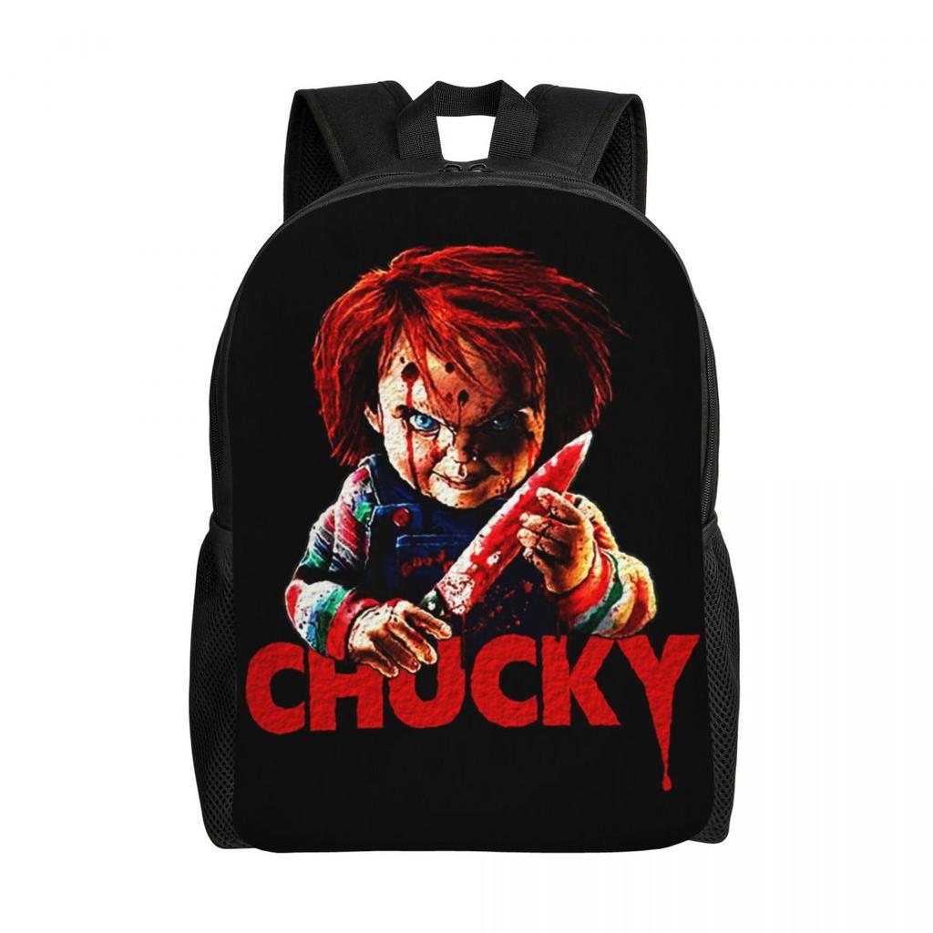Bride Of Chucky Laptop Rucksack Herren Damen Mode Schultasche für Schüler Studenten Killerpuppe Chucky Taschen