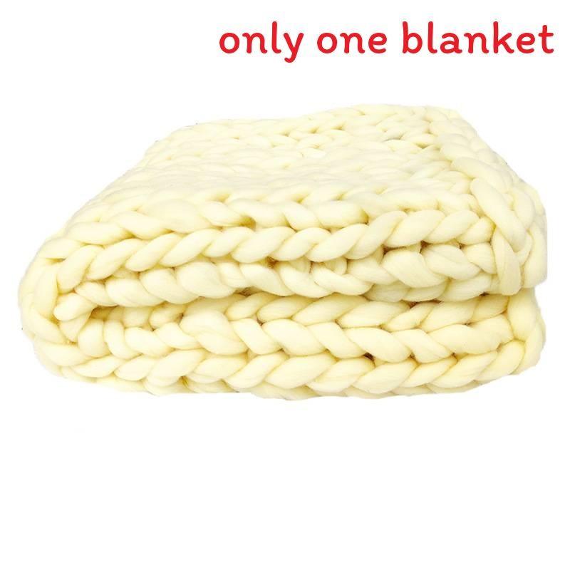 Bearaby Weaving Ultra Coarse Blanket With Solid Color Design For Household Daily