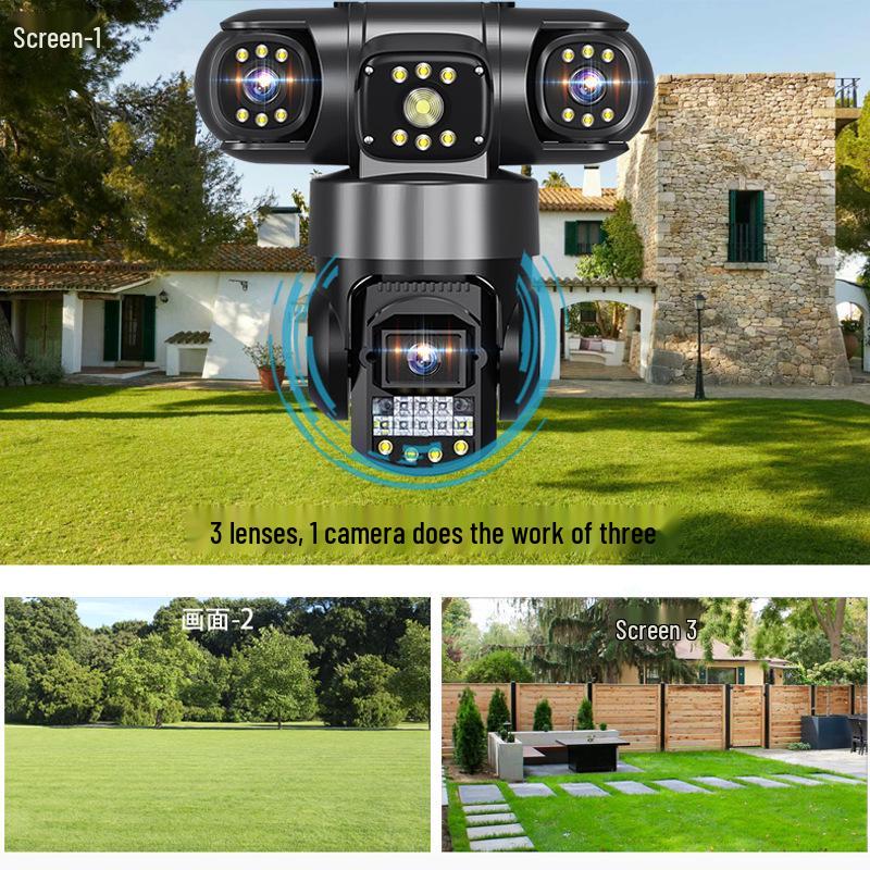 V380 Multi-Lens Wireless Monitoring Camera with Remote Intercom