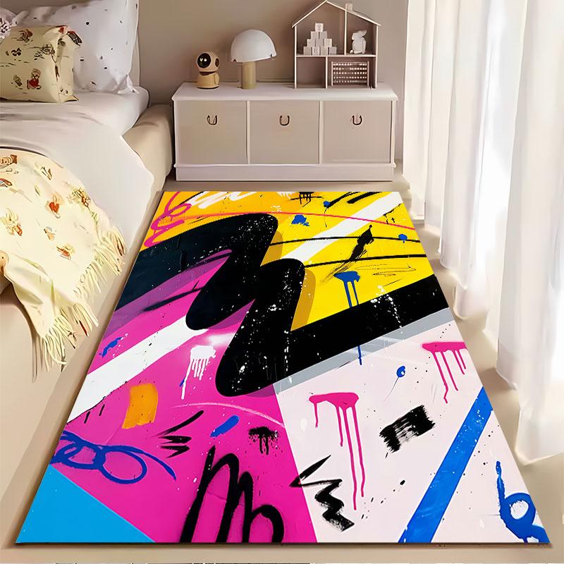 Abstract Graffiti Art Carpet suitable as a non-slip mat for the living room or bedroom sofa
