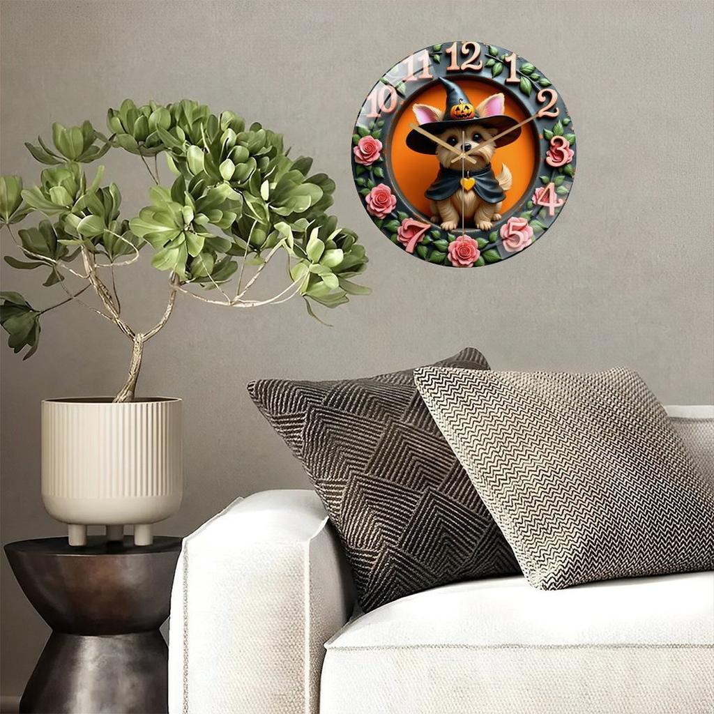 30x30cm Round Glass Wall Clock with a Design that is Both Current and Enduring