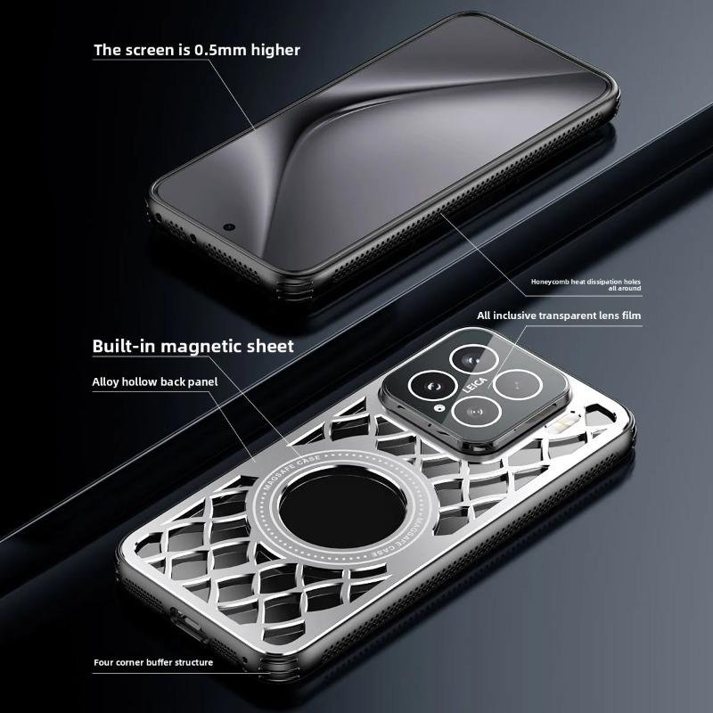 Case For Xiaomi 15Ultra Alloy Heat Dissipation Magnetic Shockproof Cover For Mi 15 14 Pro Magsafe Wireless Charging Bumper Shell