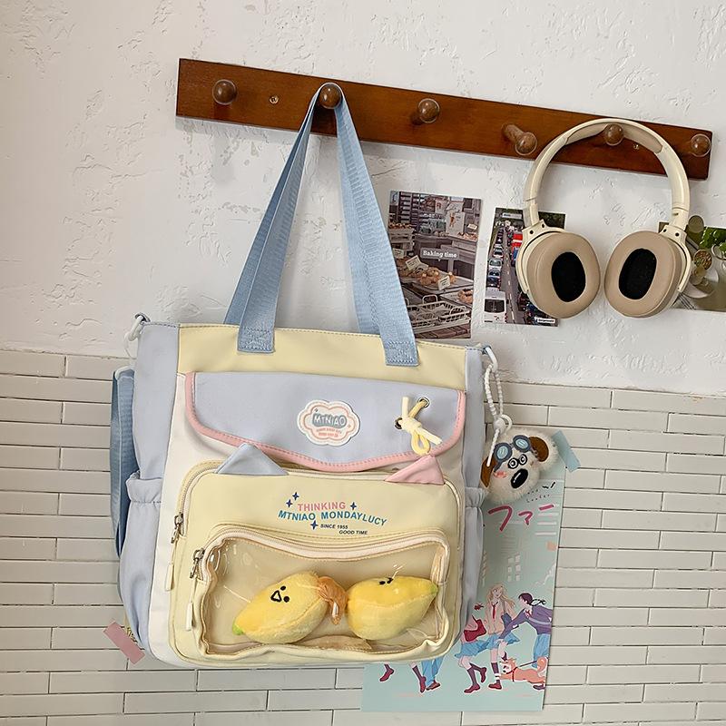 School Bag 2025 New Ins Cute High-value Large-capacity Make-up Bag Versatile Casual Lightweight Sweet Shoulder Bag