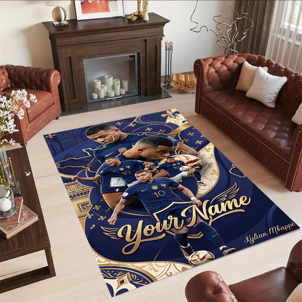 Mbappe Personalized Text Carpet Perfect For Dormitory Playrooms Study Room Living Rooms Antislip Carpet Office Home Decor