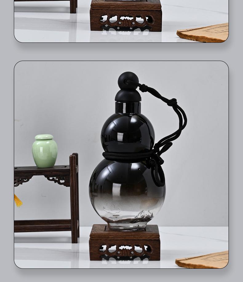 Purple Qi Sunrise Wukong Gourd Bottle - National Style Portable Water Cup