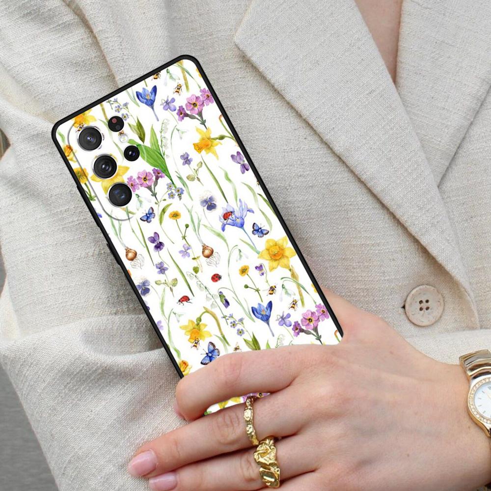 Hello Spring Flowers Cell Phone Case for Samsung Galaxy S26 Ultra S25 S24 S23 S22 S21 S20 Note10 Cover