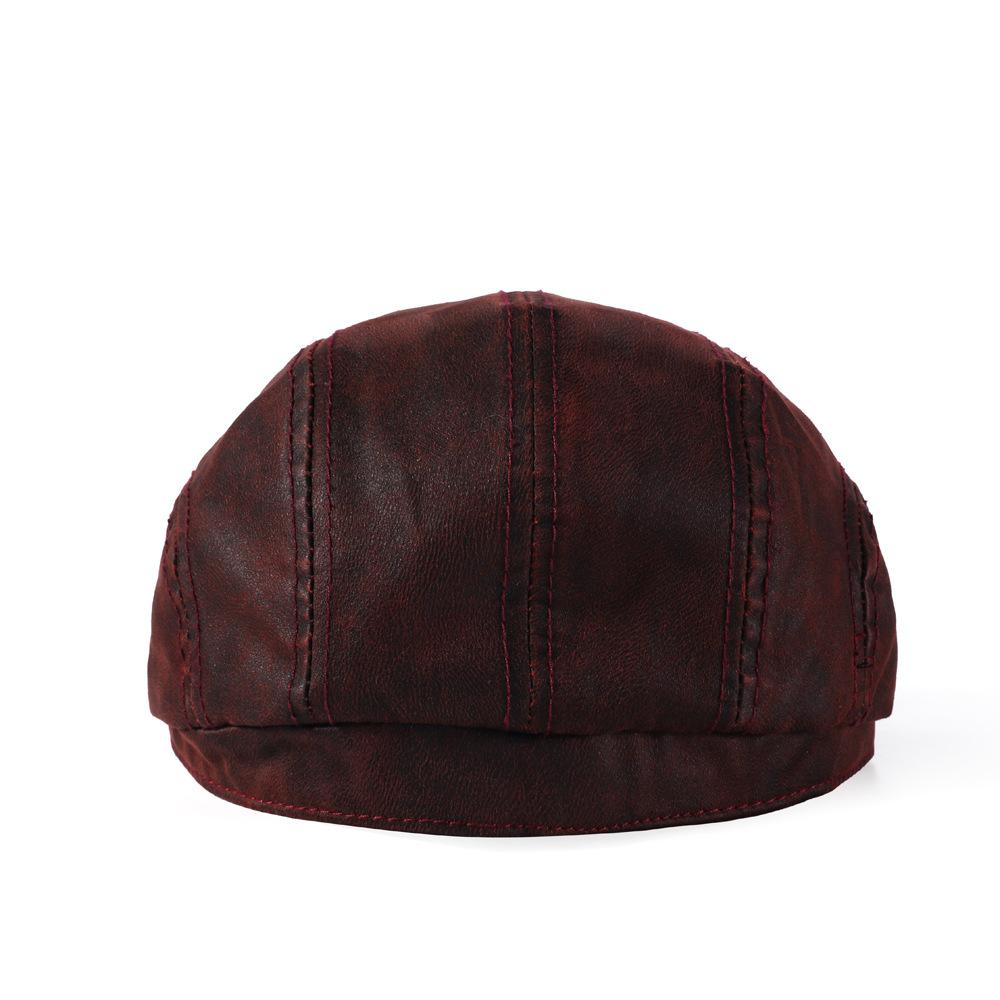 Oil Wax Cloth Beret Do Old Washed Forward Cap Female Beret Show Face Small Retro Minimalist Painter Hat Newsboy Cap